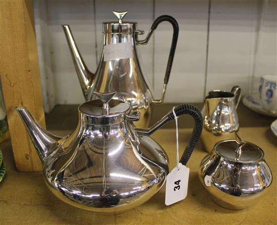 1960s Danish 4 piece silver plated tea set